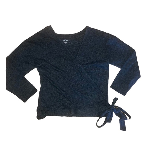 J. Crew dark gray wrap around top, Medium - Picture 1 of 7